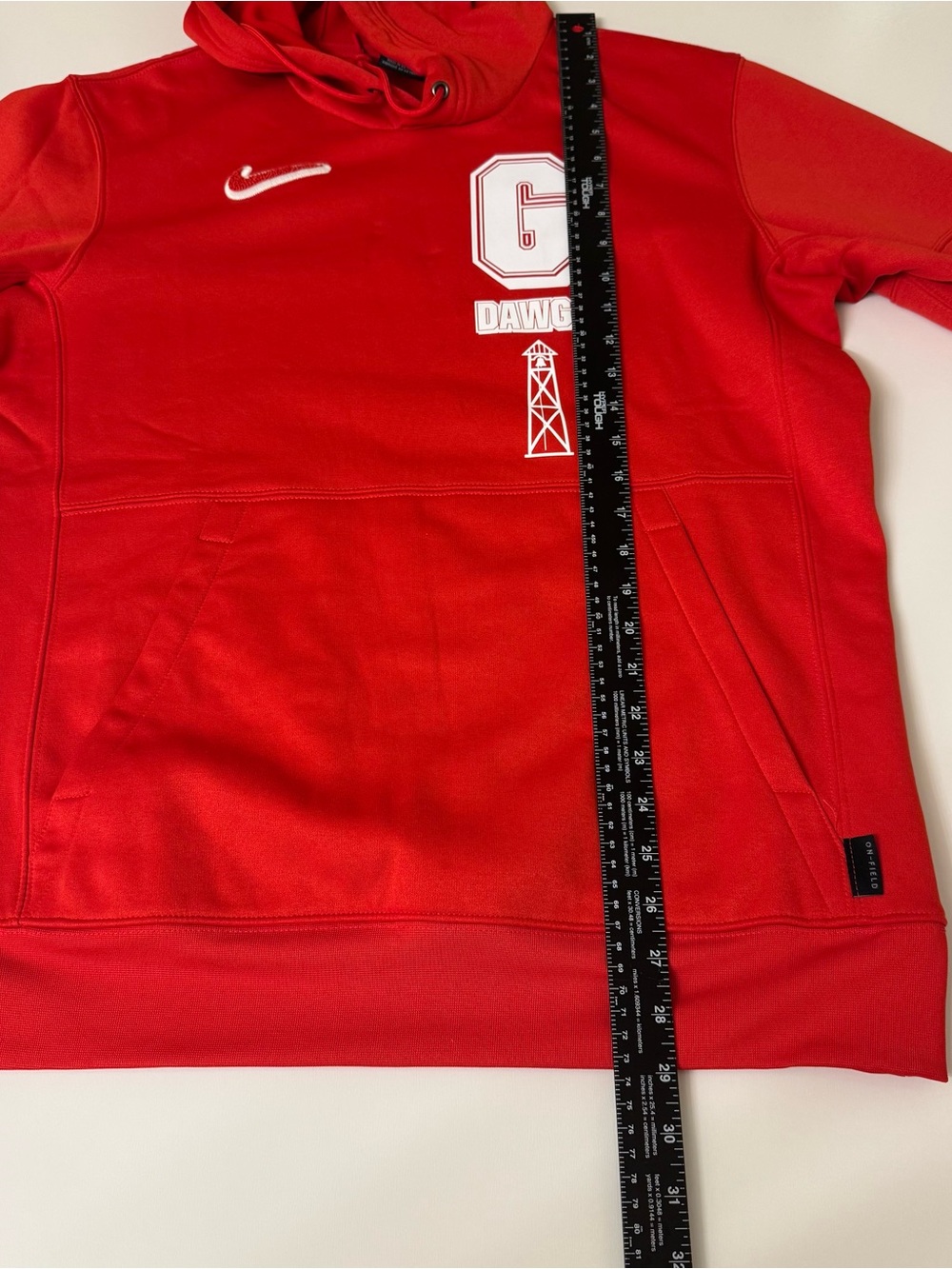 Nike Red 'G Dawgs' Pullover Hoodie with White Accents - Picture 7 of 10